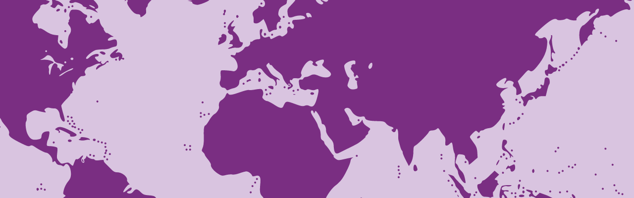 Banner image displaying the world map in purple.