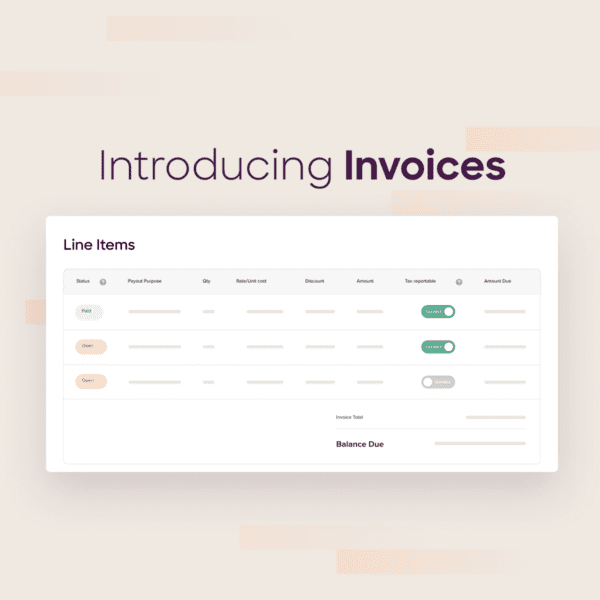 Simplify payouts with invoice-style, line-item detail