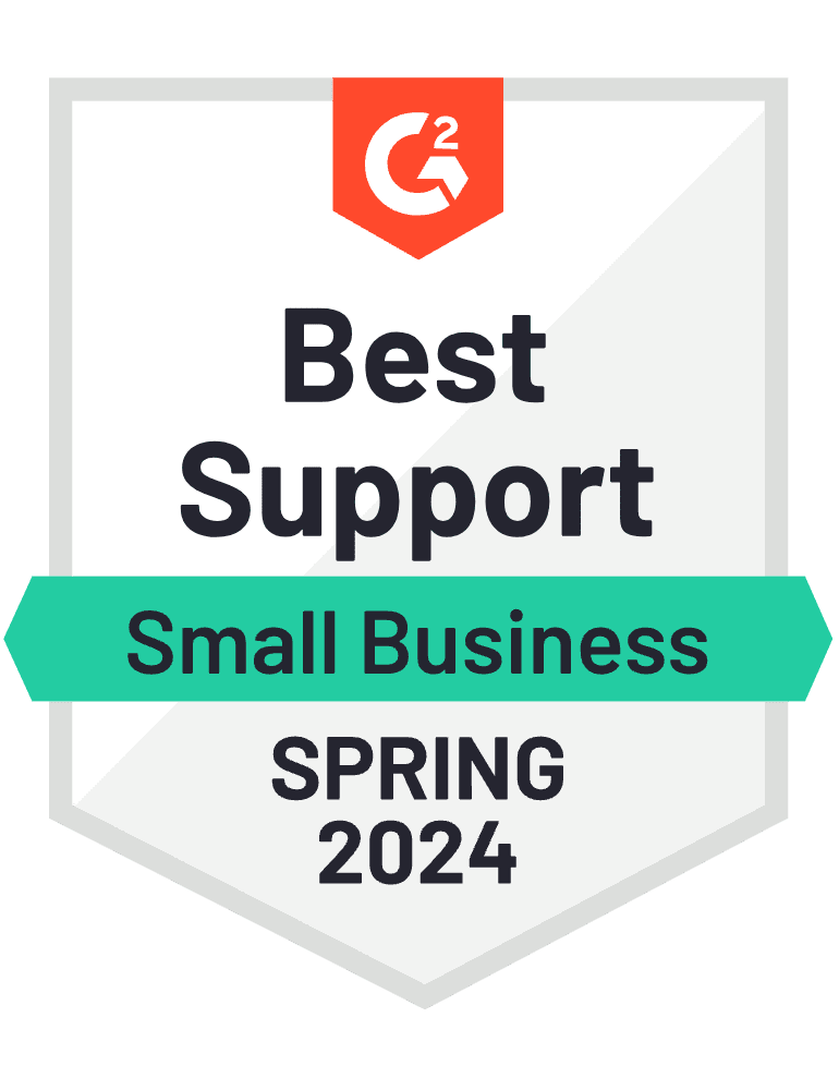 G2 | Paiement par l'entreprise | Meilleur support | Petites entreprises | Qualité du support | Printemps 2024