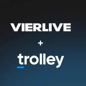 Logos Cir.live et Trolley sur fond noir et bleu